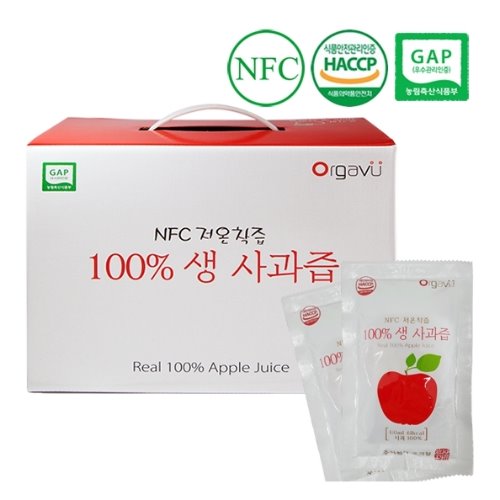 NFC 저온착즙 100% 생 사과즙 110ml 30포 50포 꿀사과즙 효능 착즙주스