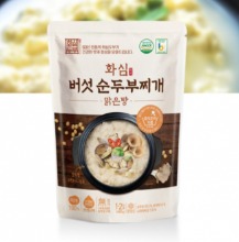 [화심두부] 전북완주 3대 전통 우리콩 순두부 / 화심 버섯 순두부찌개 [680g] (2인분)